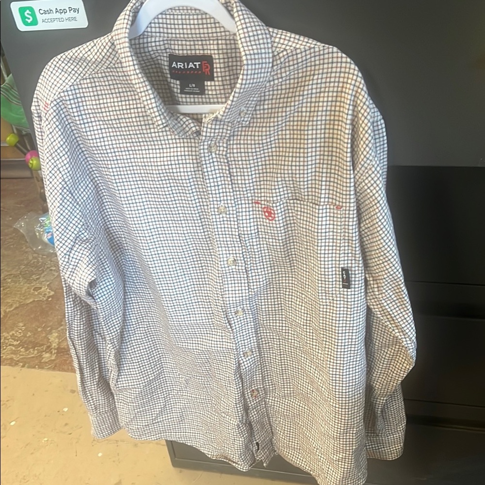 Ariat Blue and White Casual Button Down Shirt